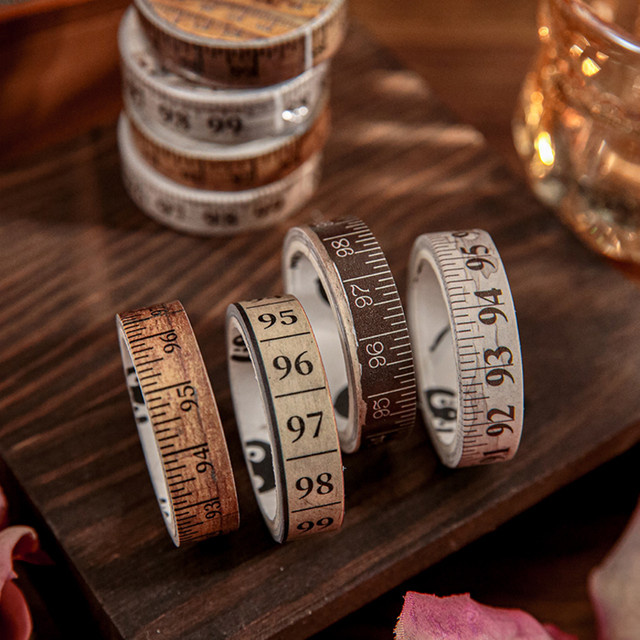 Mr. Paper Retro-Maßband Washi-Tape aus PET mit Waagen-Design, 1 Rolle, Länge: 2 m - Bild 1