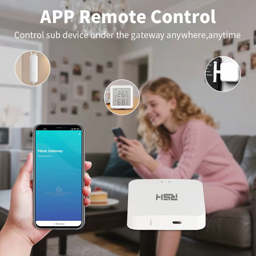RSH Smart Bluetooth Mesh Signal Gateway Smart Life Wireless Subgeräte-Hub mit Alexa und Google Home Sprachsteuerung in Weiß oder Beige - Bild 2