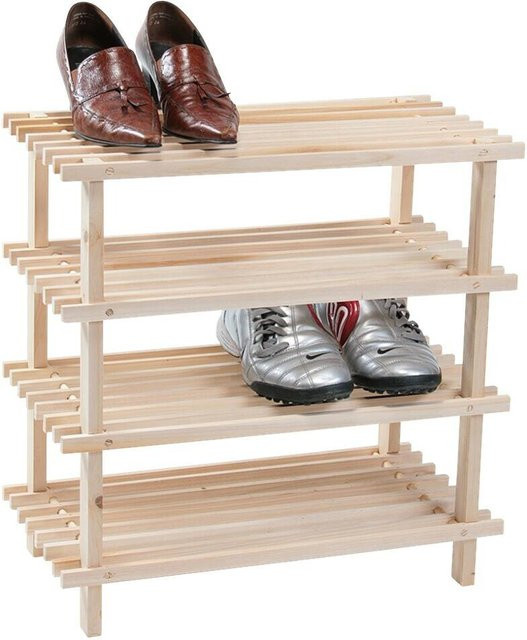 Kesper Schuhregal aus Fichtenholz in Natur, Farbe Beige/Braun, B/T/H: 26 x 10 x 77 cm - Bild 1