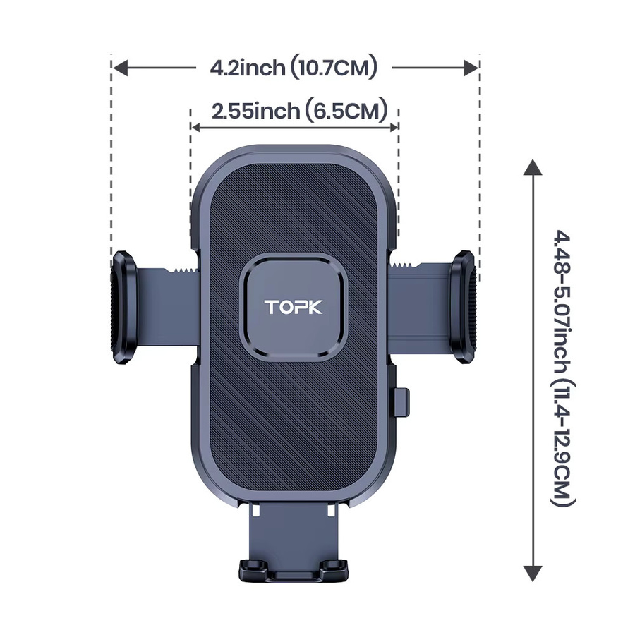 TOPK Autotelefonhalterung für das Armaturenbrett, Schwerkraft-Halterung in Schwarz, kompatibel mit iPhone 16 15 14 13 Pro Max und Samsung S25 Xiaomi - Bild 5