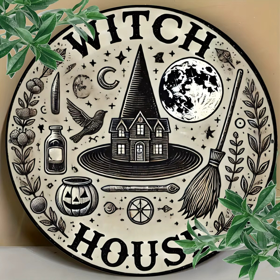 Potdemiel Vintage Witch's House Aluminiumschild Rund, Mehrfarbig, Durchmesser: 20,3 cm - Bild 5