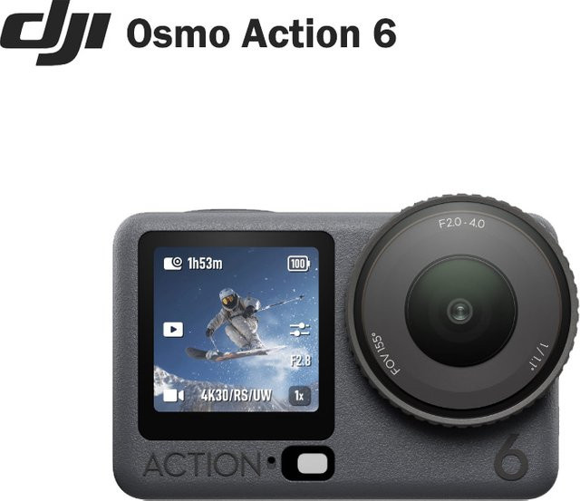 DJI Osmo Action 6 Actioncam mit 1/1,1-Zoll-Sensor, Ultra-HD 8K-Video und 50 GB integriertem Speicher - Bild 1