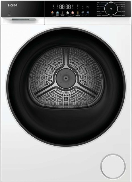 Haier HD80-C657U1 Wärmepumpentrockner in Weiß mit 8 kg Fassungsvermögen, App-Steuerung via WiFi und Bluetooth sowie Dampfprogrammen - Bild 1