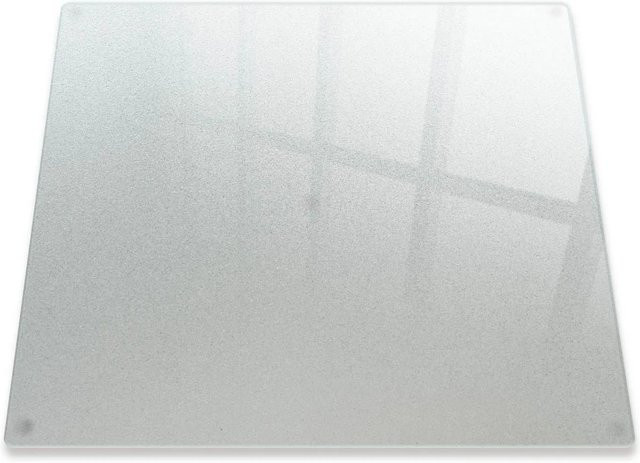 Tulup Herdabdeckplatte für Ceranfeld und Induktionsfeld in Frost-Optik, quadratisch, B/T: 60 x 60 cm, Farbe: transparent/grau - Bild 1