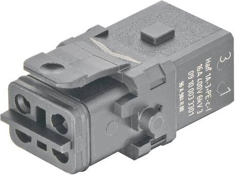 HARTING Einsatzeinsatz 3 Crimpen aus Kunststoff in Schwarz und Grau - Bild 1