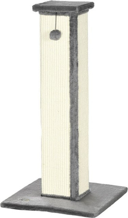 PawHut Kratzstamm mit Spielball in Grau, Sisal-Katzenkratzbaum mit integriertem Spielzeug, Höhe: 81 cm
