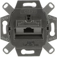 Busch-Jaeger UAE-Doseneinsatz Ethernet LAN Steckdose, 1-fach, Unterputz, Silber/Grau - Bild 1