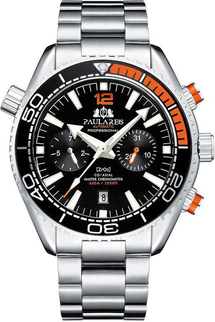 Paulareis Armbanduhr, Automatik, Edelstahl, Grau, Herren - Bild 1