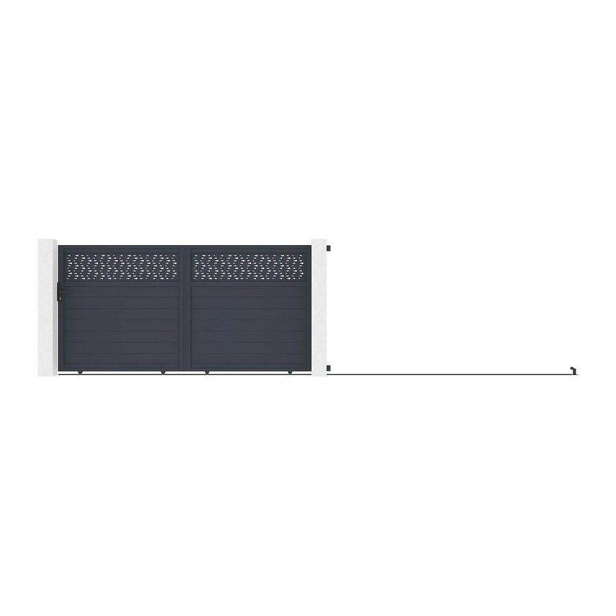 Vente-unique Schiebetor Bazio aus Aluminium in Anthrazitgrau, Breite: 348 cm - Bild 2