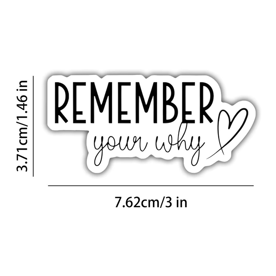 10 Stück Remember Your Why Motivationsaufkleber aus Vinyl mit inspirierendem Zitat für Laptop, Flasche und Tagebuch - Bild 2