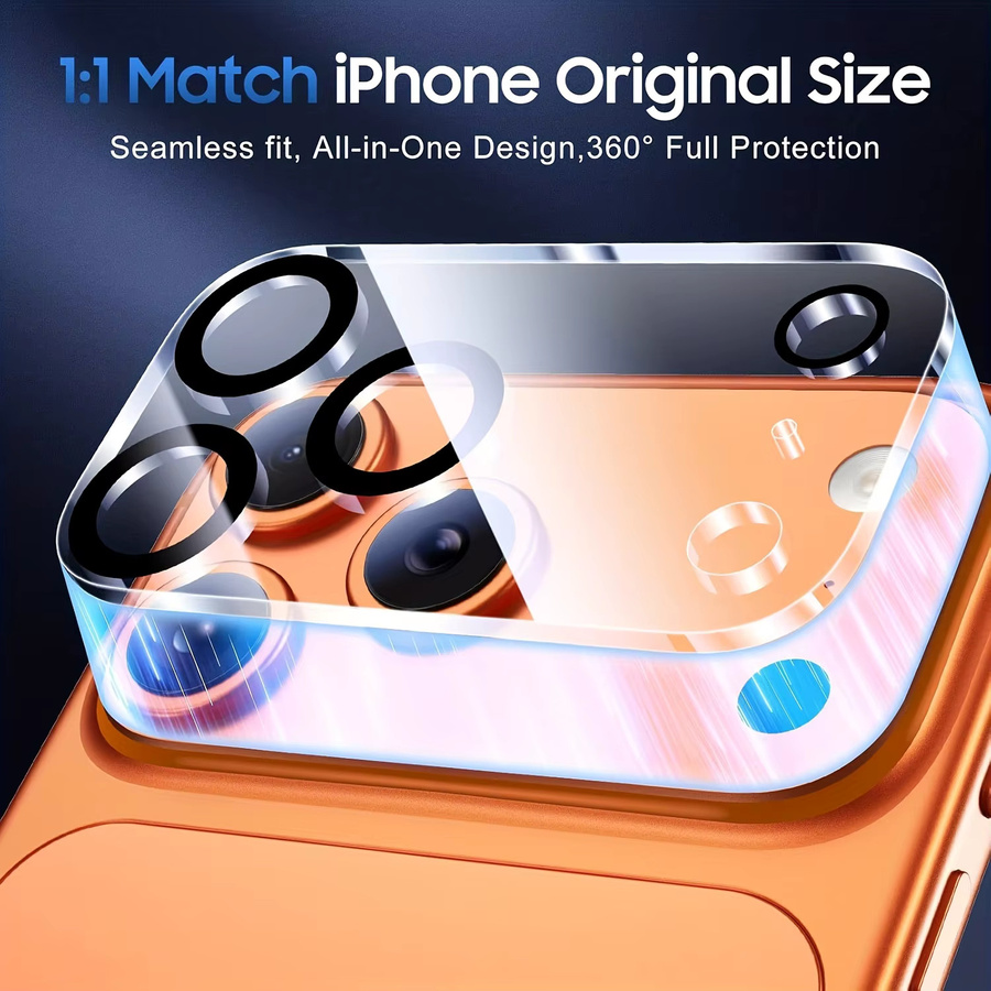 3-in-1 Schutzset für iPhone 12 bis 17 mit mattiertem Sichtschutz aus gehärtetem Glas und 2 Kameraobjektivschutz in Schwarz und Transparent - Bild 4