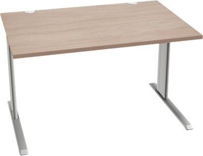 Schäfer Shop Pure Schreibtisch PLANOVA BASIC mit Kabelkanal, Eiche und Weißaluminium, B/T/H: 120 x 80 x 71,7 cm - Bild 1