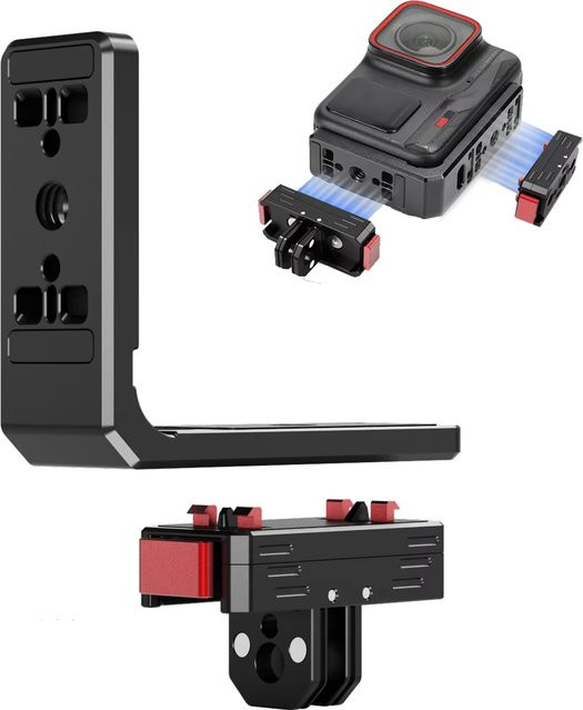 Insta360 Magnetische Kamerahalterung für Ace und Ace Pro in Schwarz für vertikale 9:16 und horizontale 16:9 Aufnahmen - Bild 1