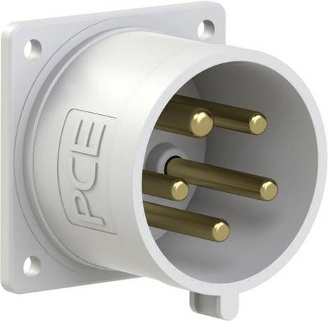 PC Electric 625-1 CEE Anbaustecker 32A 5polig IP44 Weiß - Bild 1