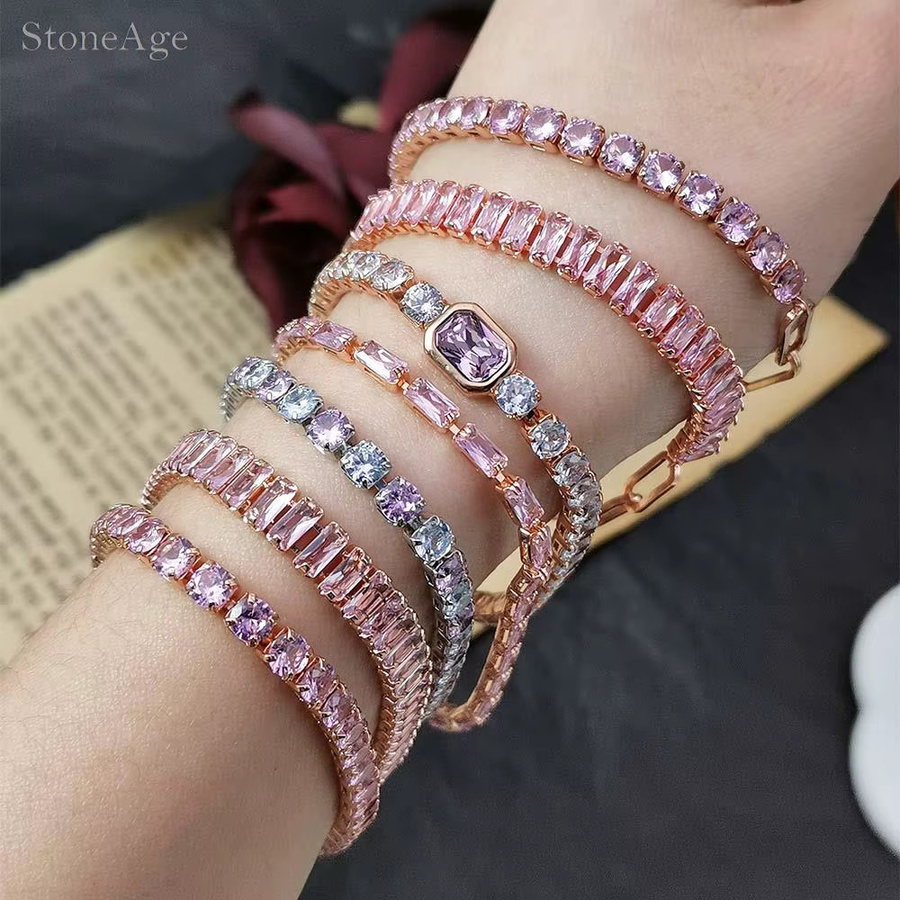 StoneAge Tennis-Armband, Roségold, Zirkonia, Kristall, Damen - Bild 2