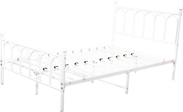 okwish Metallbett mit Lattenrost in Weiß für Schlafzimmer und Kinderzimmer, B/T/H: 90 x 200 x 102,5 cm - Bild 1