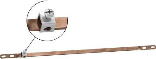 Schneider Electric LVS04201 PrismaSeT-P Linergy TB Erdungsschiene aus Messing in Silber, Querschnitt 12x3mm, Klemmen 1x16-35mm², Länge: 450mm - Bild 1