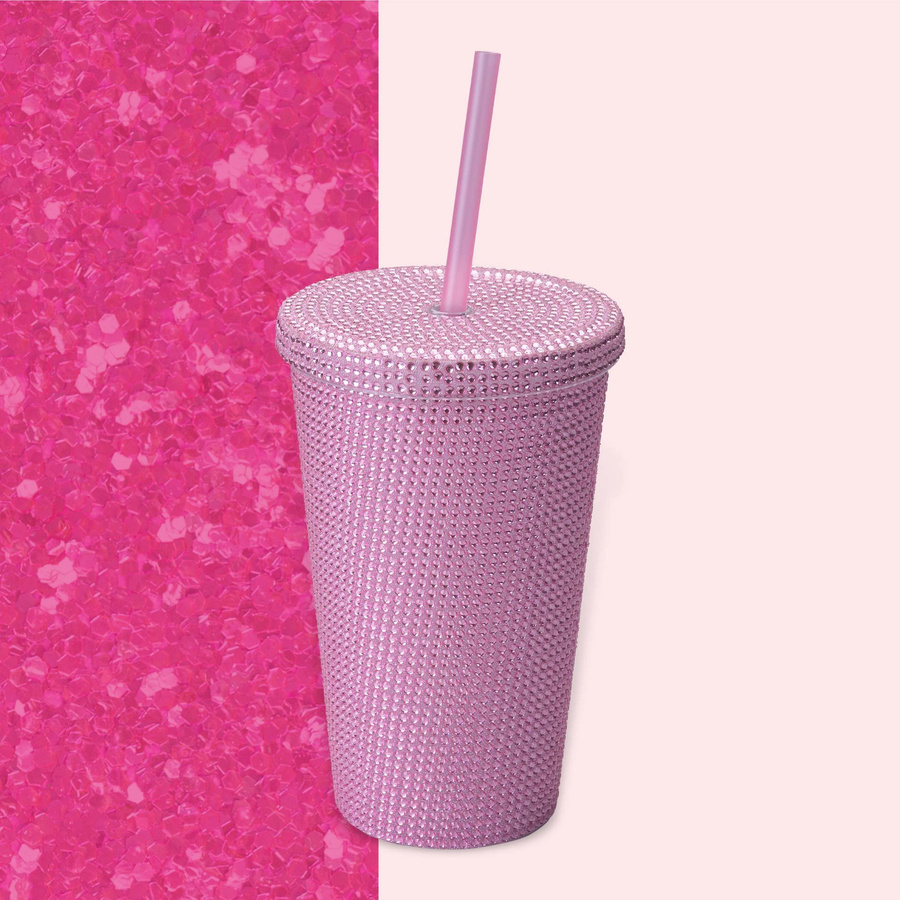 Paris Hilton Trinkbecher in Pink mit Strass-Besatz, 500 ml - Bild 2