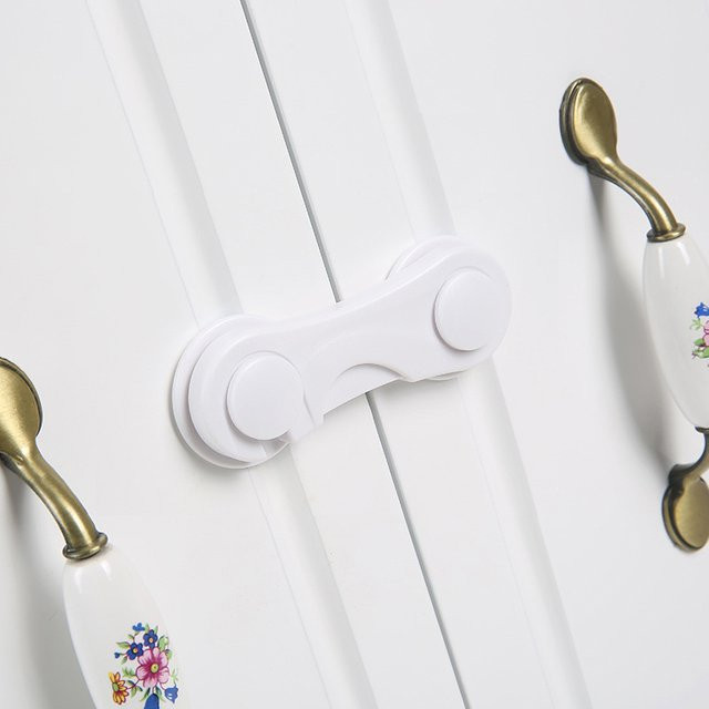 DHDH Kindersicherung Schrankschlösser als Mehrzweck-Babyschubladenschloss und Kühlschrank-Schrankverschluss in Weiß (4/6 Stück Multipack) - Bild 1