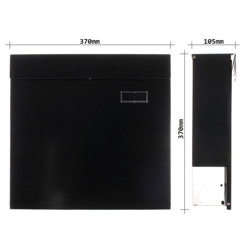 Rottner Tresor Briefkasten Udine, schwarz, Stahl, B: 37 cm, H: 37 cm - Bild 4