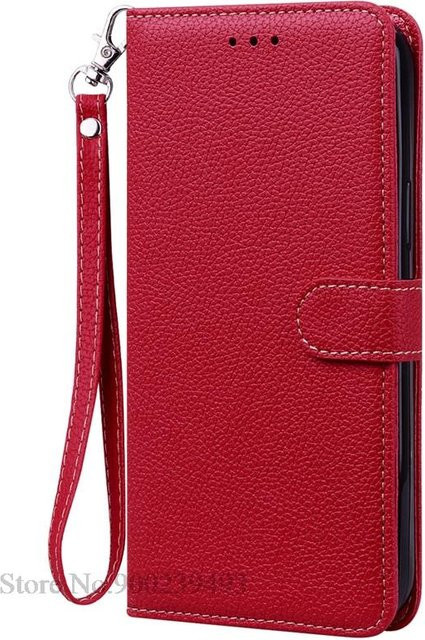 Leder-Wallet-Schutzhülle für Xiaomi Mi 8, Mi 8 Lite, Mi 8 SE und Mi 8 Pro in Rot - Bild 1