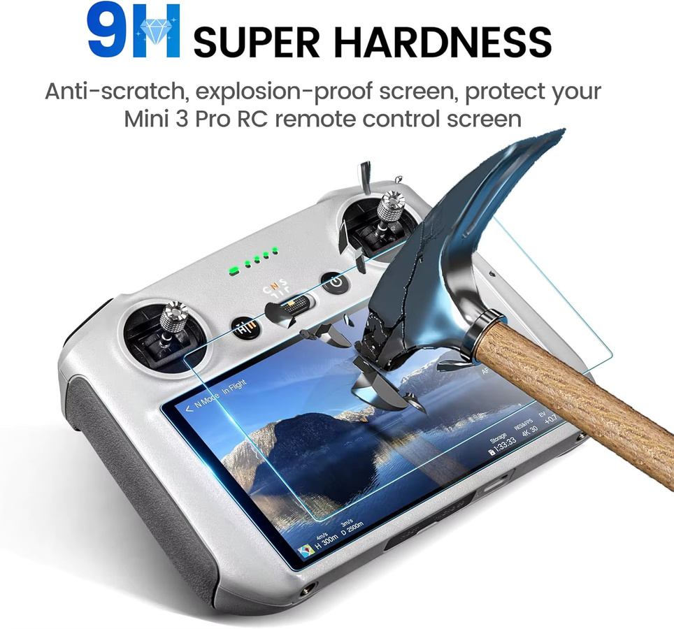 DJI Bildschirmschutz aus gehärtetem Glas für DJI Mini 4 Pro und Mini 5 Pro RC 2 Fernbedienung, transparent - Bild 3
