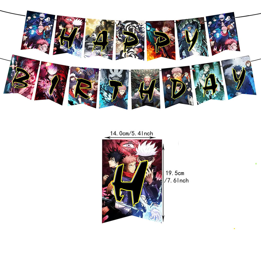Jujutsu Gojo Satoru Party-Dekorationsset von Beast Kingdom mit Banner, Ballons und Tortendekoration in Mehrfarbig - Bild 2