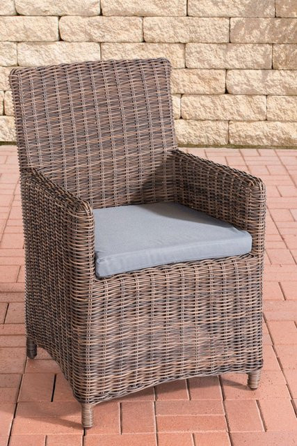 TPFGarden Gartenstuhl Fonda Sankt Marlo in Eisengrau mit braun-melierten Polstern aus UV-beständigem Polyester und Aluminiumgestell - Bild 1