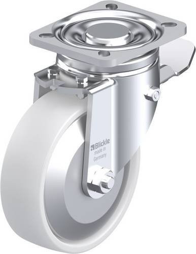 Blickle Lenkrolle mit Feststeller LH-PO 125KA-1-ST-FA in Silber, Rad-Durchmesser: 125 mm, Tragfähigkeit: 300 kg - Bild 1