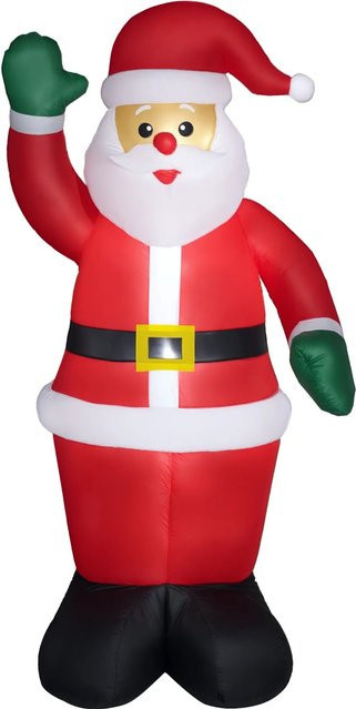 Outsunny Aufblasbare Weihnachtsdekoration aus Polyester in Rot und Weiß, H x B x T: 184 x 60 x 88 cm - Bild 1