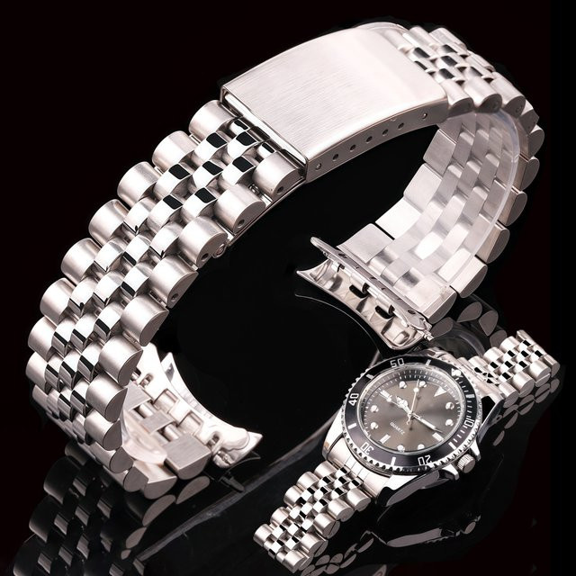 ChronoLink Uhrenarmband Edelstahl, silber, 18mm 20mm 22mm, Unisex - Bild 1