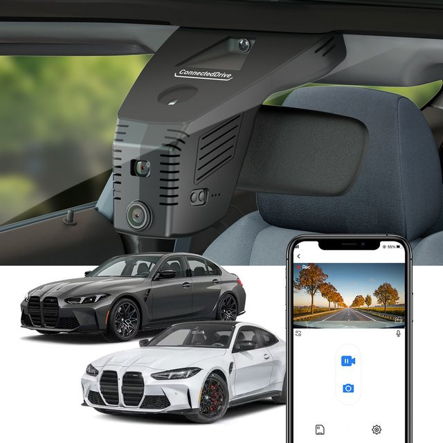 Fitcamx 4K Dashcam mit WiFi-Steuerung für BMW 3er M3 i3 4er M4 i4 M340i M440i & M2 G87 Facelift 2025 2026 in Schwarz - Bild 1