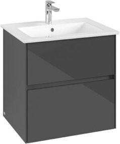 V&B Waschtischunterschrank Collaro in Glossy Grey mit mittiger Waschtischöffnung, B/T/H: 61,1 x 48 x 61 cm - Bild 1