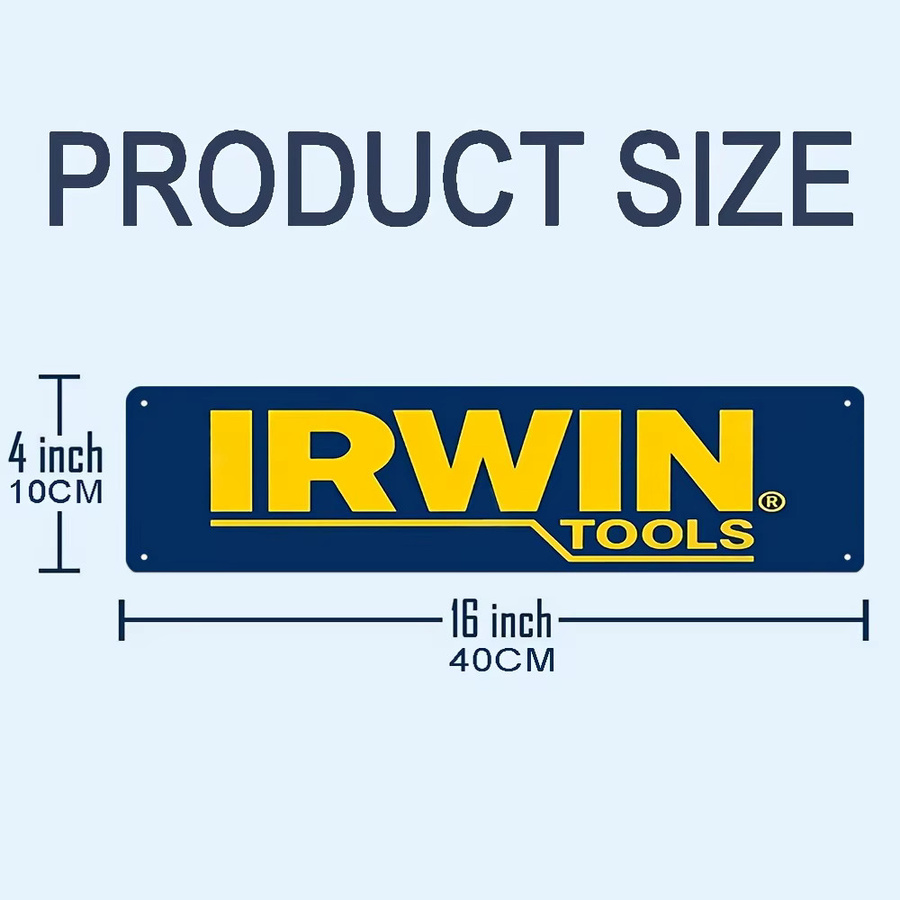 IRWIN Vintage-Wandtafel aus Metall mit englischer Beschriftung, B/H: 40,64 x 10,16 cm - Bild 2