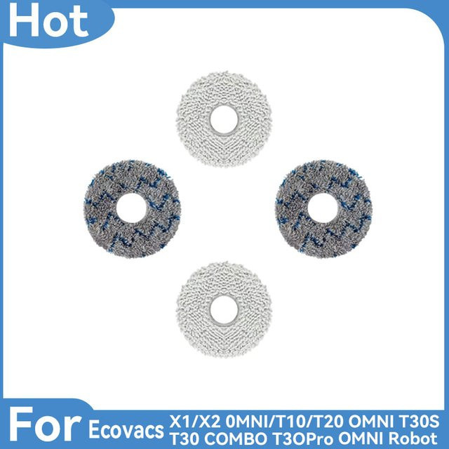 Ecovacs Waschbare Wischtücher für Deebot X2, X1 OMNI, T10, T20 OMNI, T30S, T30 COMBO und T30Pro OMNI - Bild 1