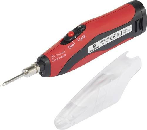 TOOLCRAFT Akkubetriebener Lötkolben in Rot, 7W, 450 - 550°C, Bleistiftform - Bild 1
