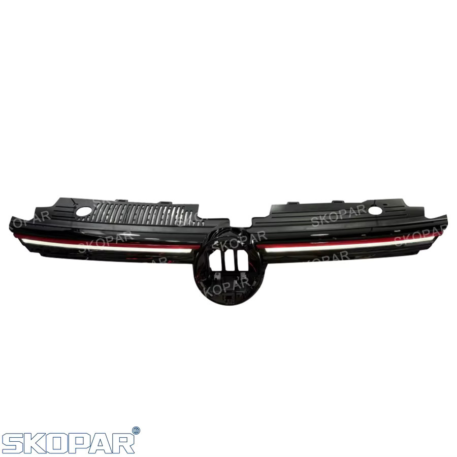 SKOPAR Oberer Mittelgrill mit LED DRL Lauflichtlampe für VW Golf 8 MK8 GTI R R-Line in Schwarz oder Silber - Bild 2