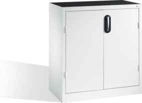 C+P Schwerlast-Beistellschrank mit Drehtüren und 1 Einlegeboden in Lichtgrau, H: 100 cm, B: 93 cm, T: 50 cm - Bild 1