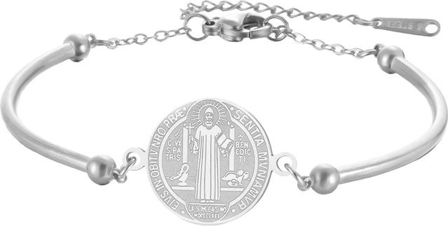 YULIN Armband Heiliger Benedikt Kreuz, Edelstahl, Gold, Unisex, 17-22cm - Bild 1