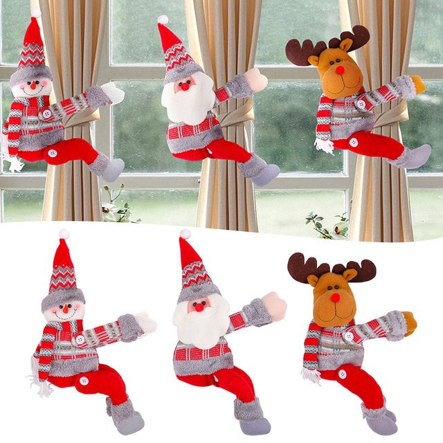 Aihogard Weihnachts-Vorhang-Raffhalter in Rot mit starkem magnetischem Halt zur Weihnachtsdekoration - Bild 1