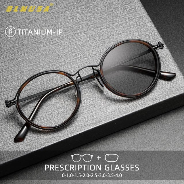 BLMUSA Lesebrille, Titan, Rund, Vollrand, Männer - Bild 1