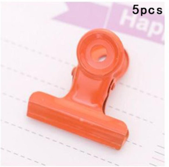 NATAWA Vintage Metall Büroklammer Binder Clips Set, 5er Pack, Orange, 30 mm - Bild 1