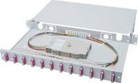 Digitus LWL Spleißbox OM4 in Silber, 1HE, bestückt mit 12x SC DX - Bild 1