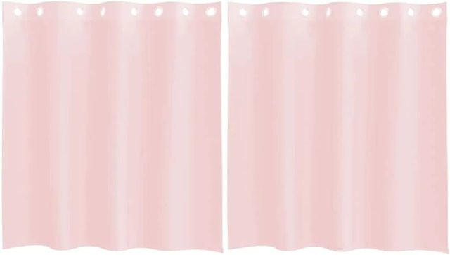 vidaXL Voile Vorhänge mit Ösen, 2er-Set, Hellrosa, B: 140 cm, H: 140 cm - Bild 1
