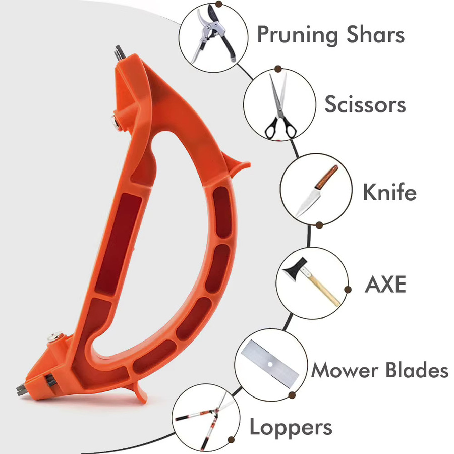 QDS 3-in-1 Multifunktionaler Handheld Messer Spitzer und Schärfwerkzeug in Orange - Bild 2