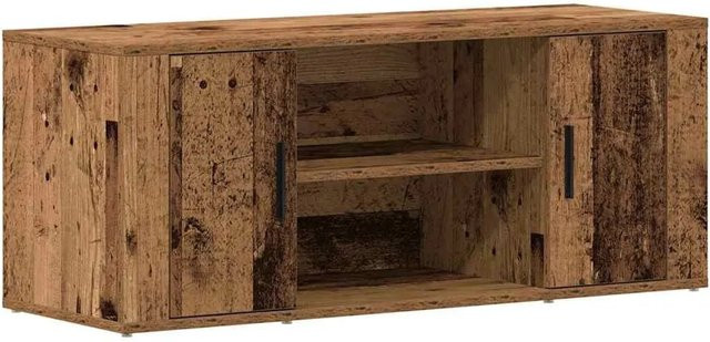 vidaXL Fernsehtisch aus Holzwerkstoff in Altholz-Optik, modern, beige/braun, B/T/H: 100 x 35 x 40 cm - Bild 1