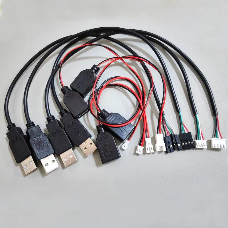 JCD USB-Stecker-Buchse-Adapter Anschlusskabel in Schwarz für PH2.0 und XH2.54 2P 4P Stromkabel und Touchscreen-Verlängerungskabel - Bild 3