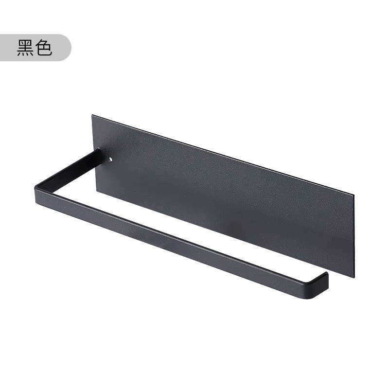 Wandmontiertes Küchenregal aus Metall und Papier in Schwarz als Handtuchhalter und Papierrollenregal im japanischen Stil - Bild 3