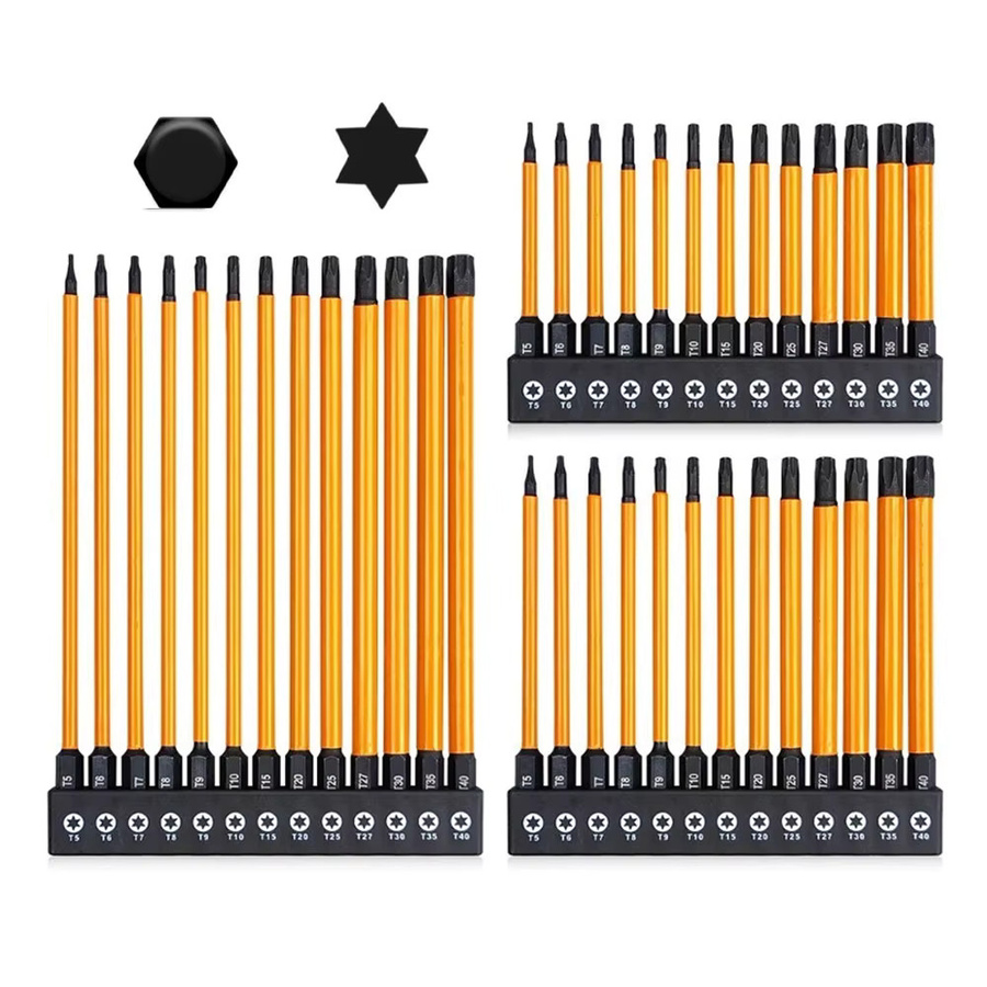 Binoax 13-teiliges Torx-Sicherheits-Bit-Set mit Magnetfunktion für Shark Vacuum T4 bis T40, Längen: 50 mm, 100 mm und 150 mm - Bild 3