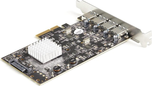 StarTech.com 4-Port USB PCIe Erweiterungskarte mit USB 3.1/3.2 Gen 2 Typ-A Schnittstellen, 10 Gbit/s, 2 Controller, Schwarz (PEXUSB314A2V2) - Bild 1